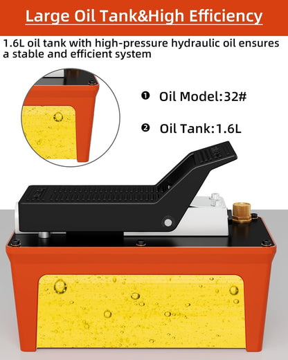 Takywep Bomba Hidráulica Pneumática 10.000 PSI 1,6L Laranja