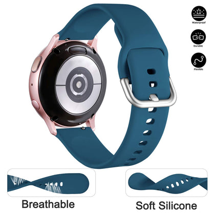 Lerobo 3 Pack Pulseiras Silicone 20mm p/ Galaxy Watch Active 2 (Cinza/Azul Claro/Azul Ardósia)