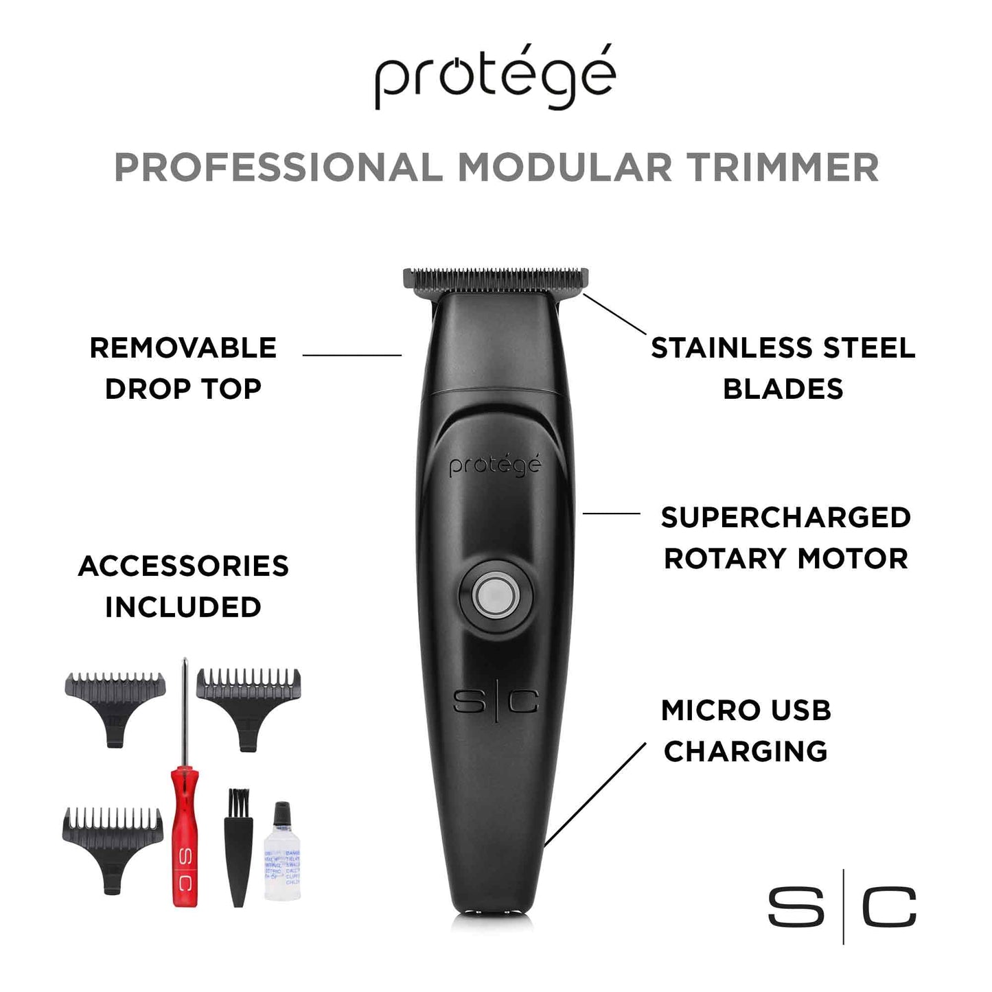 Máquina e Trimmer Stylecraft Protégé Sem Fio, Preto, 0,45 kg