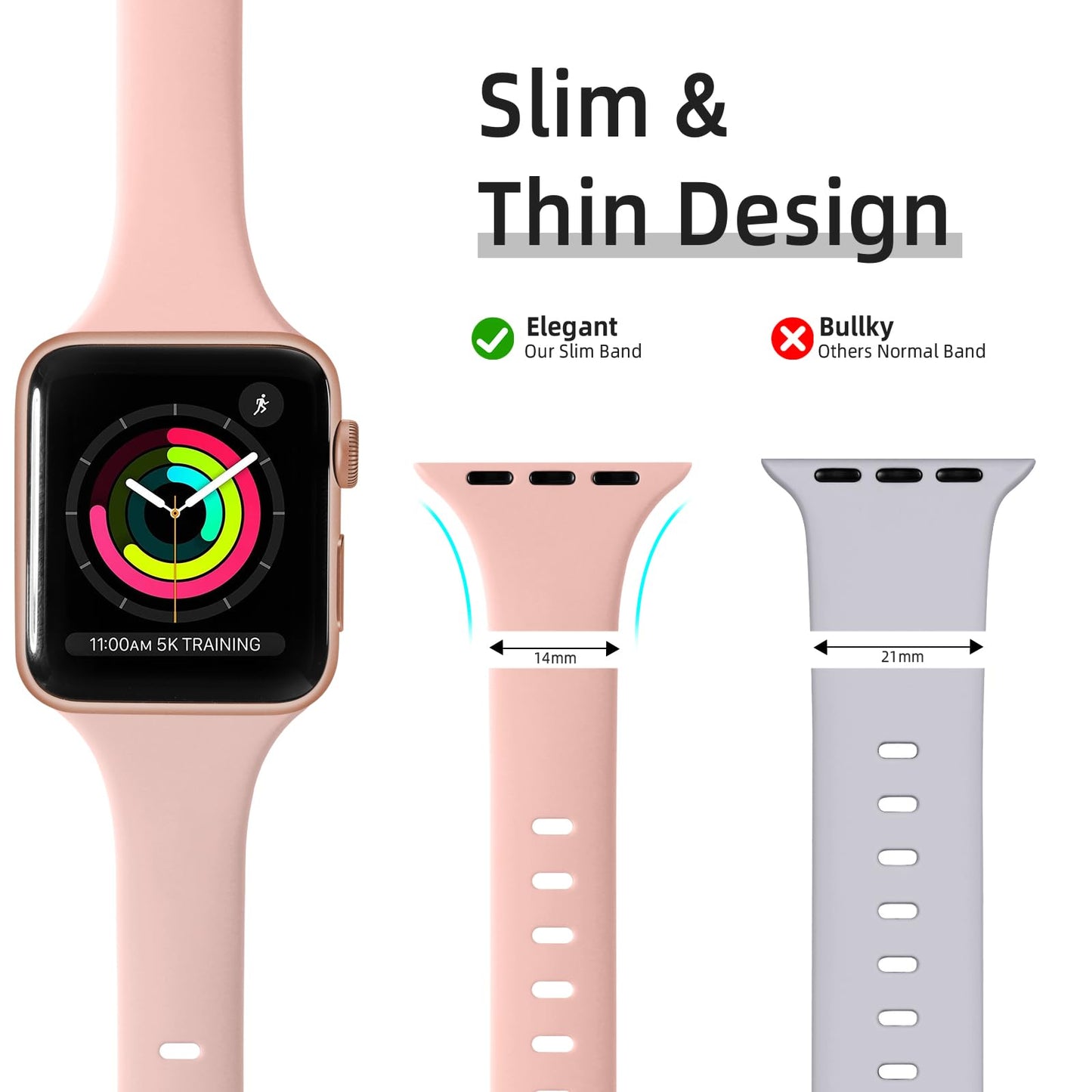 Lerobo 12 Pulseiras Finas de Silicone Apple Watch (diversas cores)