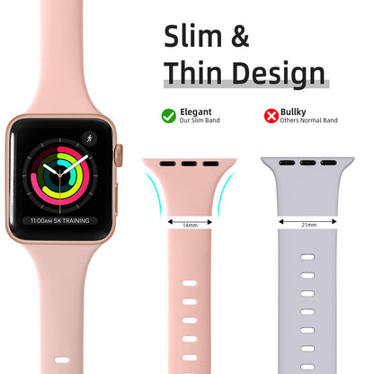 Lerobo 12 Pulseiras Finas de Silicone Apple Watch (diversas cores)