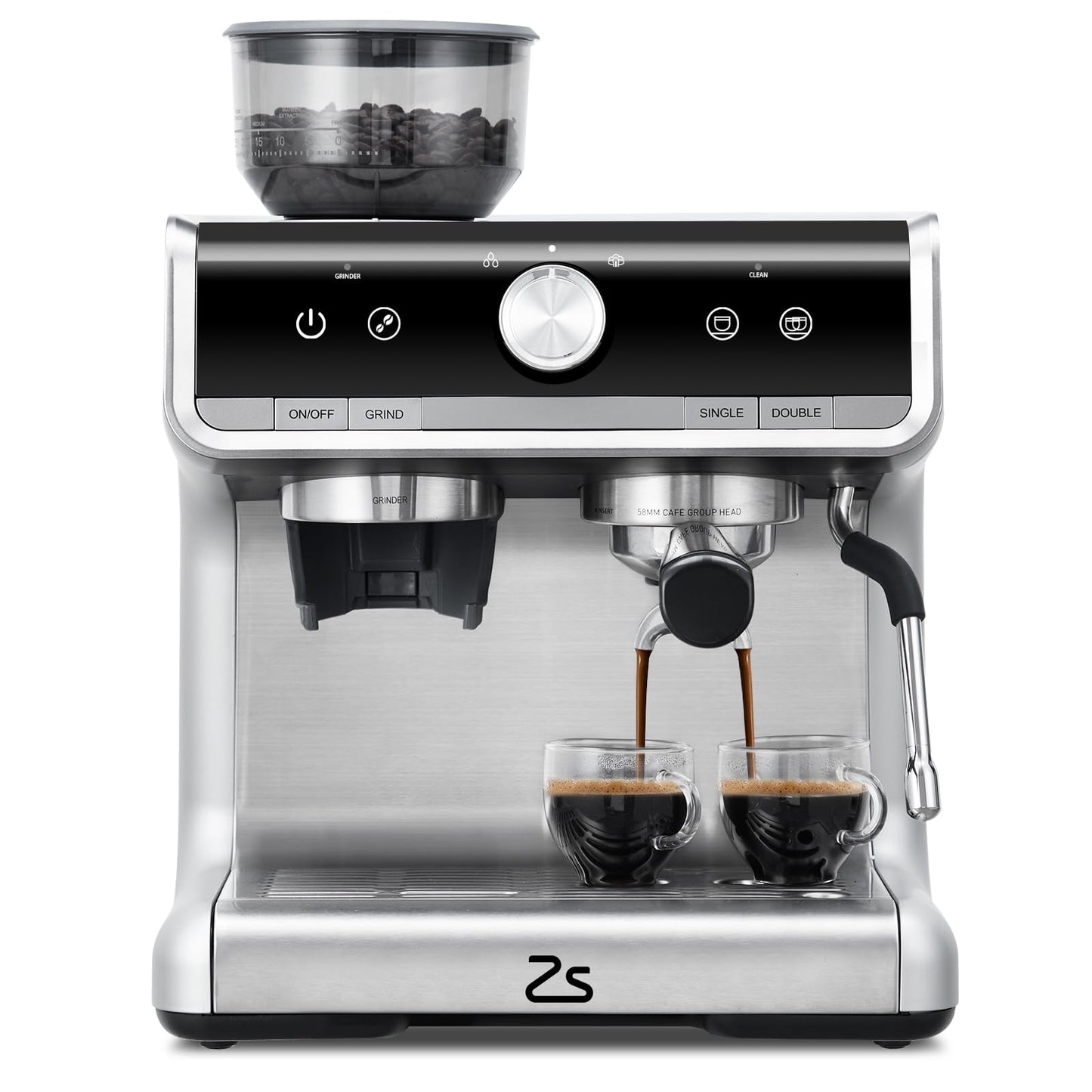 Takywep Máquina de Espresso 20 Bar Aço Inox Prata com Vaporizador