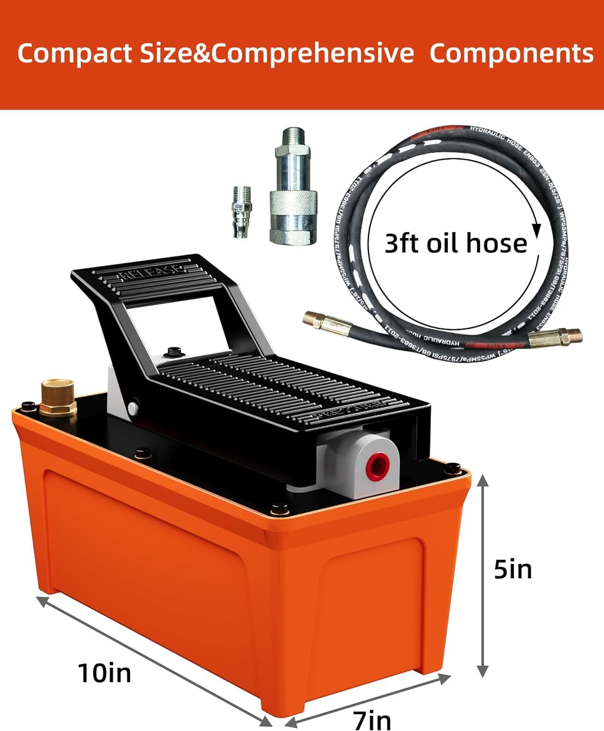 Takywep Bomba Hidráulica Pneumática 10.000 PSI 1,6L Laranja