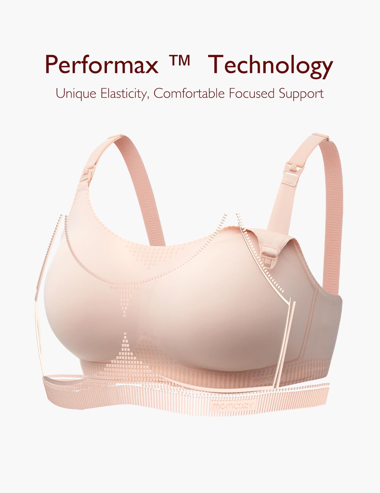 Momcozy Sutiã Amamentação Sem Costura Performax Oyster Pink G