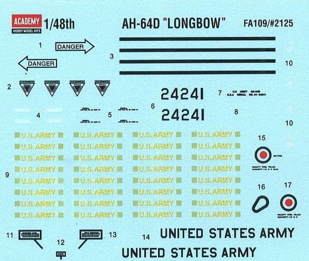 Academy 1/48 Boeing AH-64D Longbow Modelo Plástico Detalhado