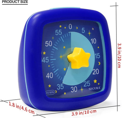 Secura Timer Visual 60 Minutos Silencioso para Crianças e Adultos (Céu Estrelado)