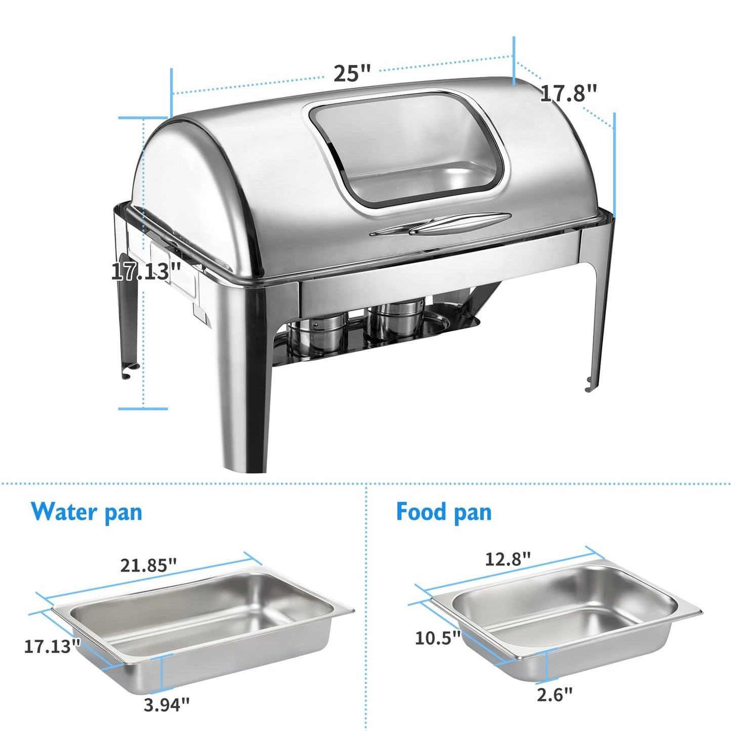 Takywep Conjunto Réchaud 9 Qt Aço Inox com Tampa Rolante Prata