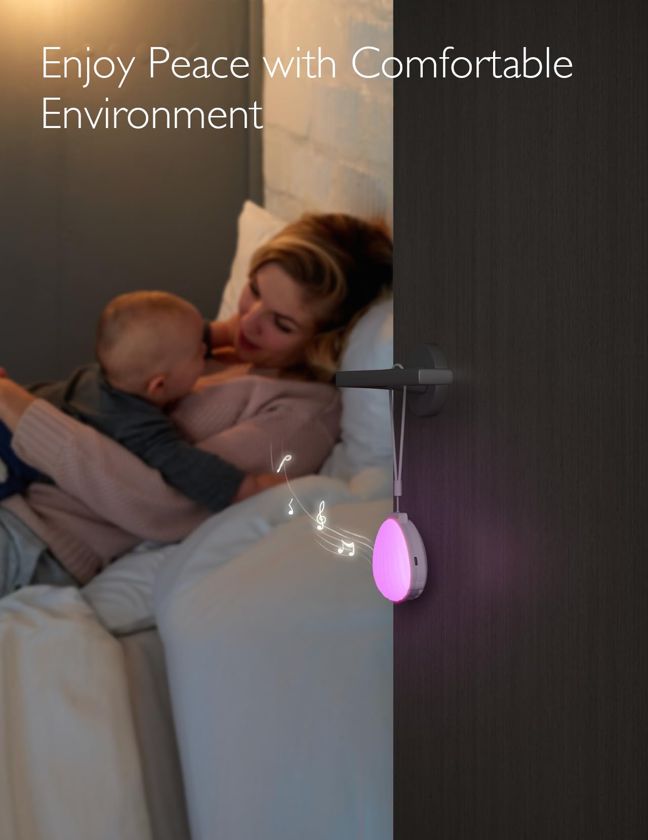 Momcozy Máquina de Som Portátil Little Shell com Luz Noturna e 15 Sons