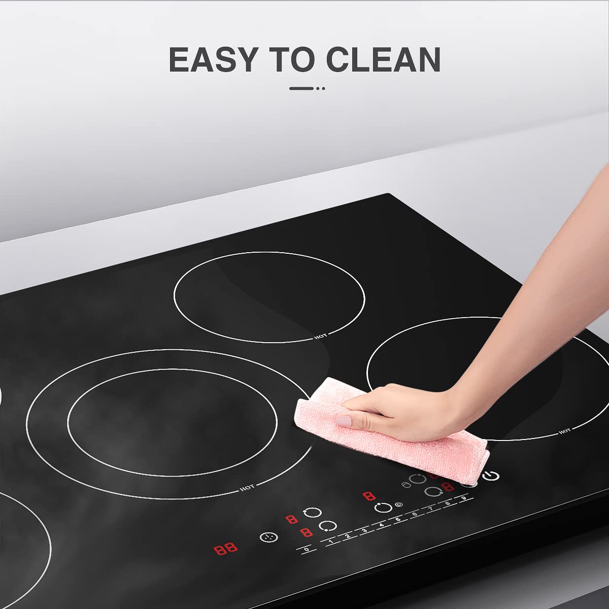 VBGK Cooktop Elétrico 30" com 5 Queimadores e 9 Níveis de Potência, 240V