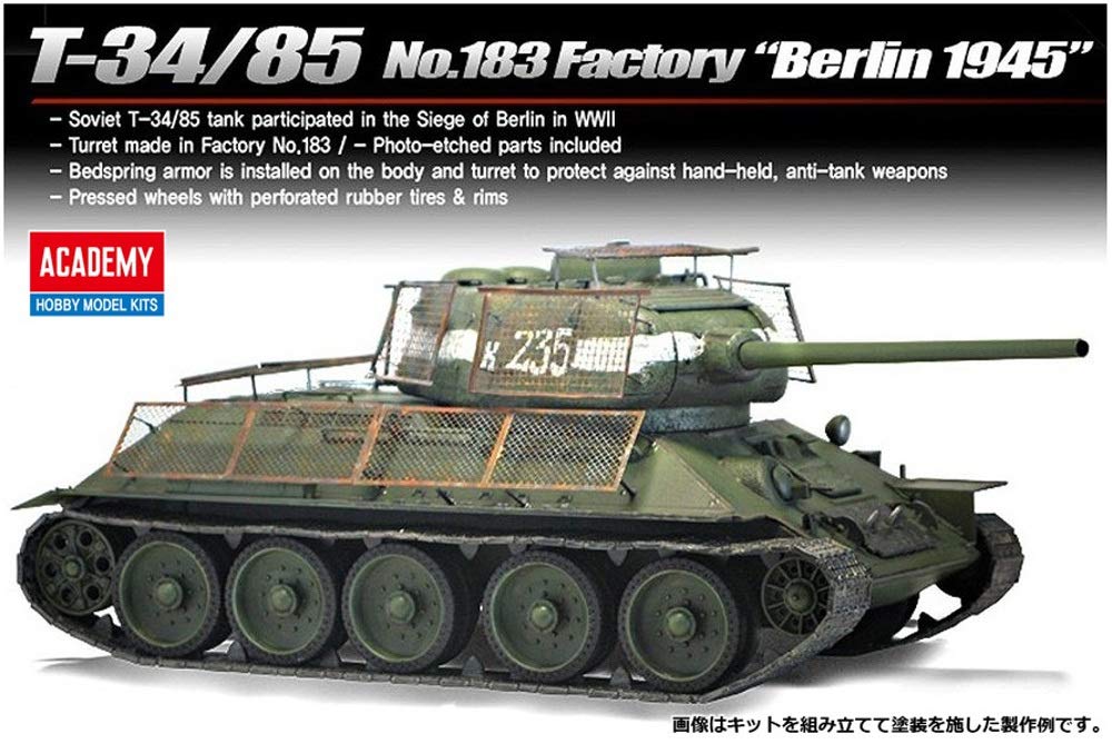 Academy 1/35 T-34/85 No. 183 Factory "Berlin 1945" Kit de Modelo Plástico