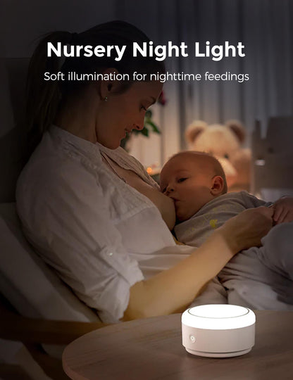 Momcozy Máquina de Som Portátil com Luz Noturna e Sons Relaxantes, Branca