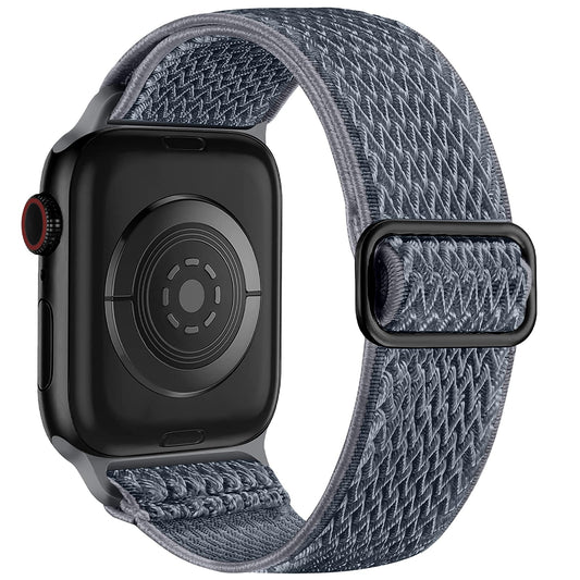 Lerobo Pulseira Solo Loop Elástica de Nylon p/ Apple Watch 38-49mm (Cinza Azul)