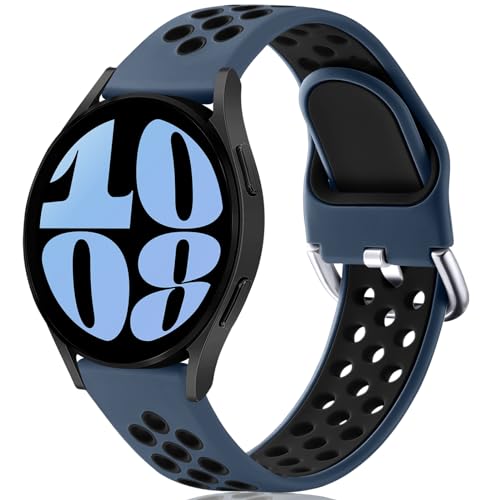 Lerobo Pulseira 20mm para Galaxy Watch, Silicone (Azul e Preto)