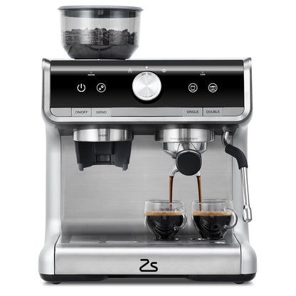 Takywep Máquina de Espresso 20 Bar com Moedor e Vaporizador 2,8L Prata