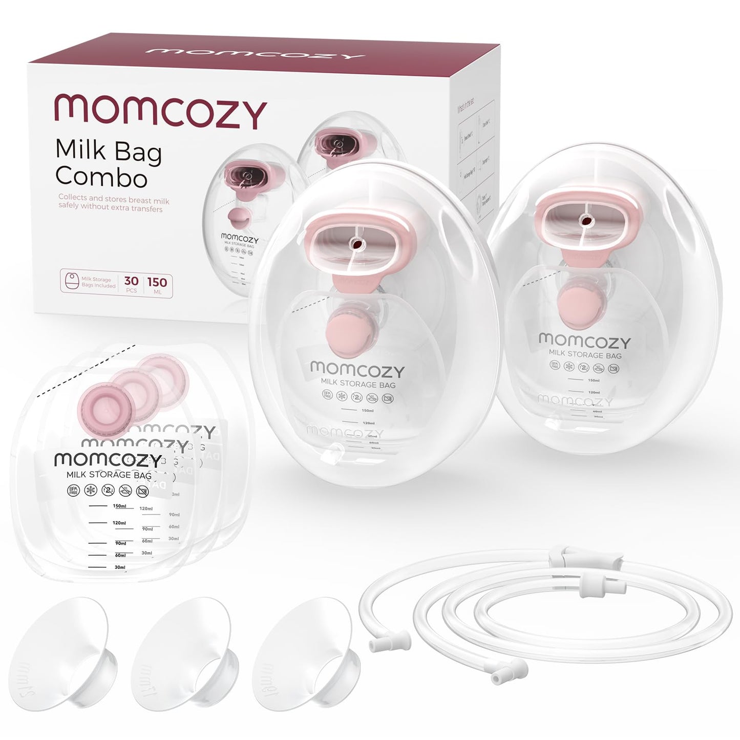 Momcozy Copos Coletor de Leite com Sacos Armazenamento 150ml 2 un