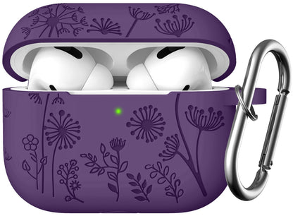 Lerobo Capa Gravada p/ AirPods Pro 1/2 Geração com Mosquetão (Roxo)