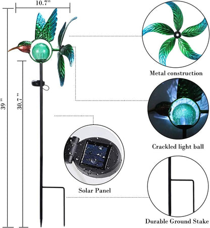 Afirst Giratório de vento para beija-flor com luz solar