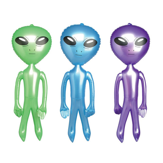 Rhode Island Novelty Alien Inflável 36" - Cores Sortidas, Pacote com 12