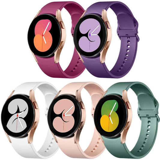 Lerobo 5 Pulseiras Compatíveis com Galaxy Watch (Branco/Rosa/Verde Pinho/Roxo/Fúcsia)