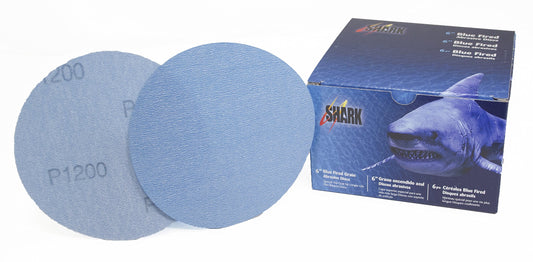 Shark Discos de Lixa Velcro 15cm Super Blue Grão 1200 Azul 100un