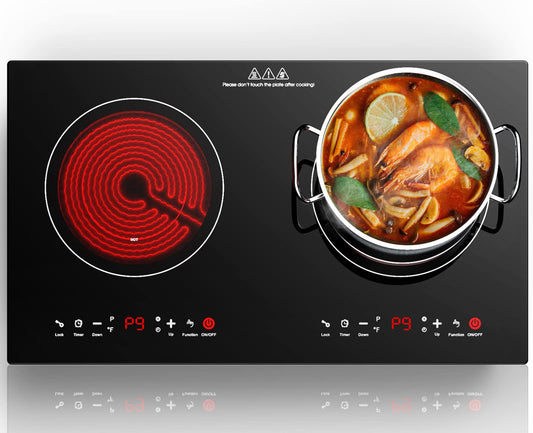 GTKZW Cooktop Elétrico 24" 2400W com 2 Queimadores e Tela Touch LED