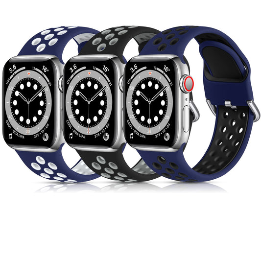 Lerobo Pulseira de Silicone para Apple Watch - 3 Pack, Esportivo