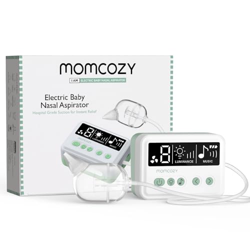 Momcozy Aspirador Nasal Elétrico para Bebês, 70kPa, 9 Níveis de Sucção (Branco)