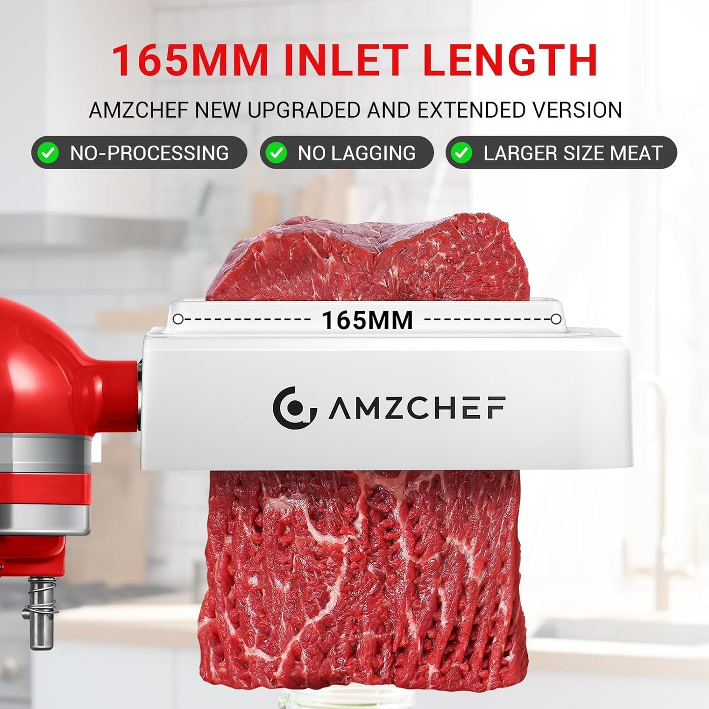 AMZCHEF Amaciante de Carne para Batedeiras Cuisinart com Inlet de 165mm