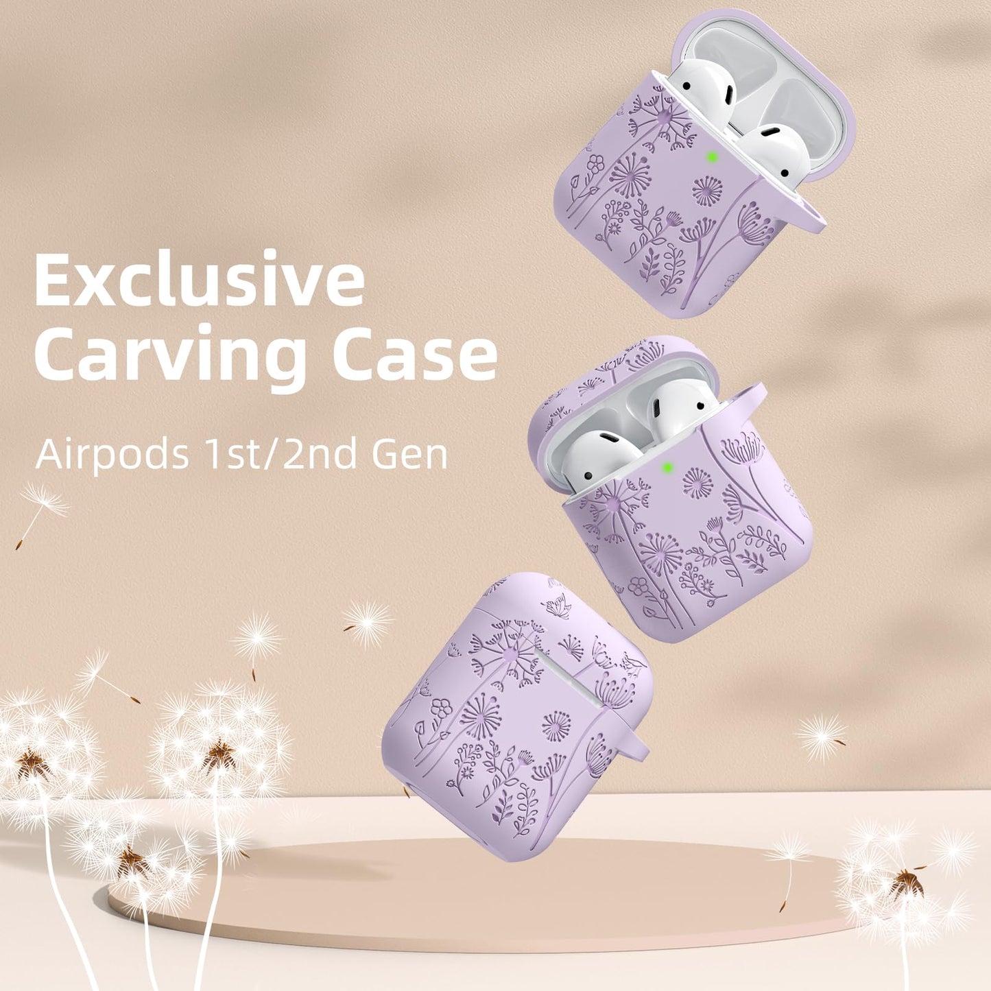 Capa Protetora Trançada Compatível com AirPods 1ª/2ª Geração (Lavanda)