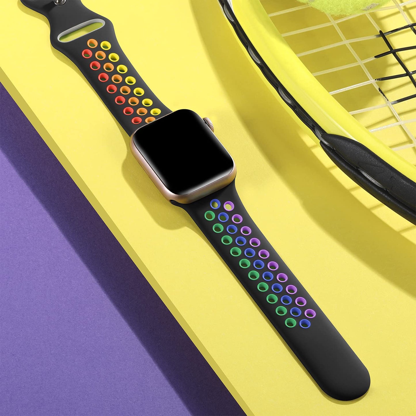 Lerobo Pulseira Esportiva Compatível com Apple Watch (Colorida)