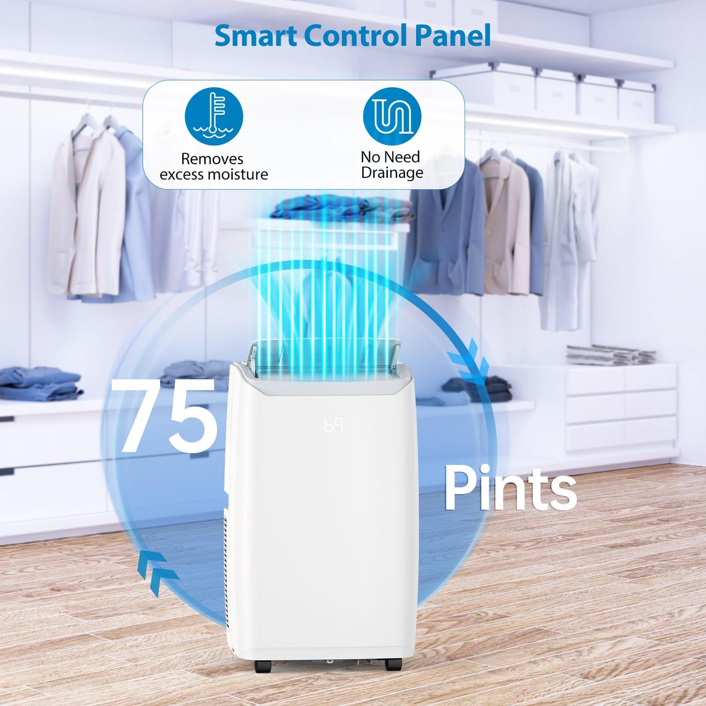 Takywep Ar-Condicionado Portátil 14.000 BTU 4 em 1 com Controle Remoto