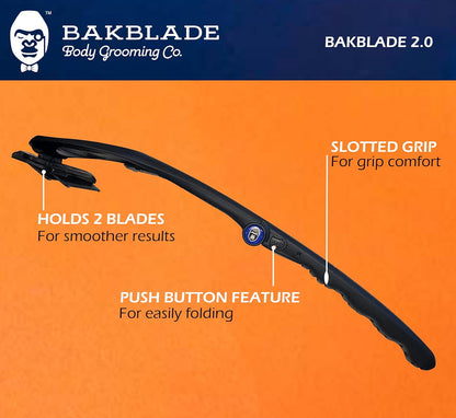 Barbeador Dorsal - baKblade 2.0 PLUS cabo ergonômico