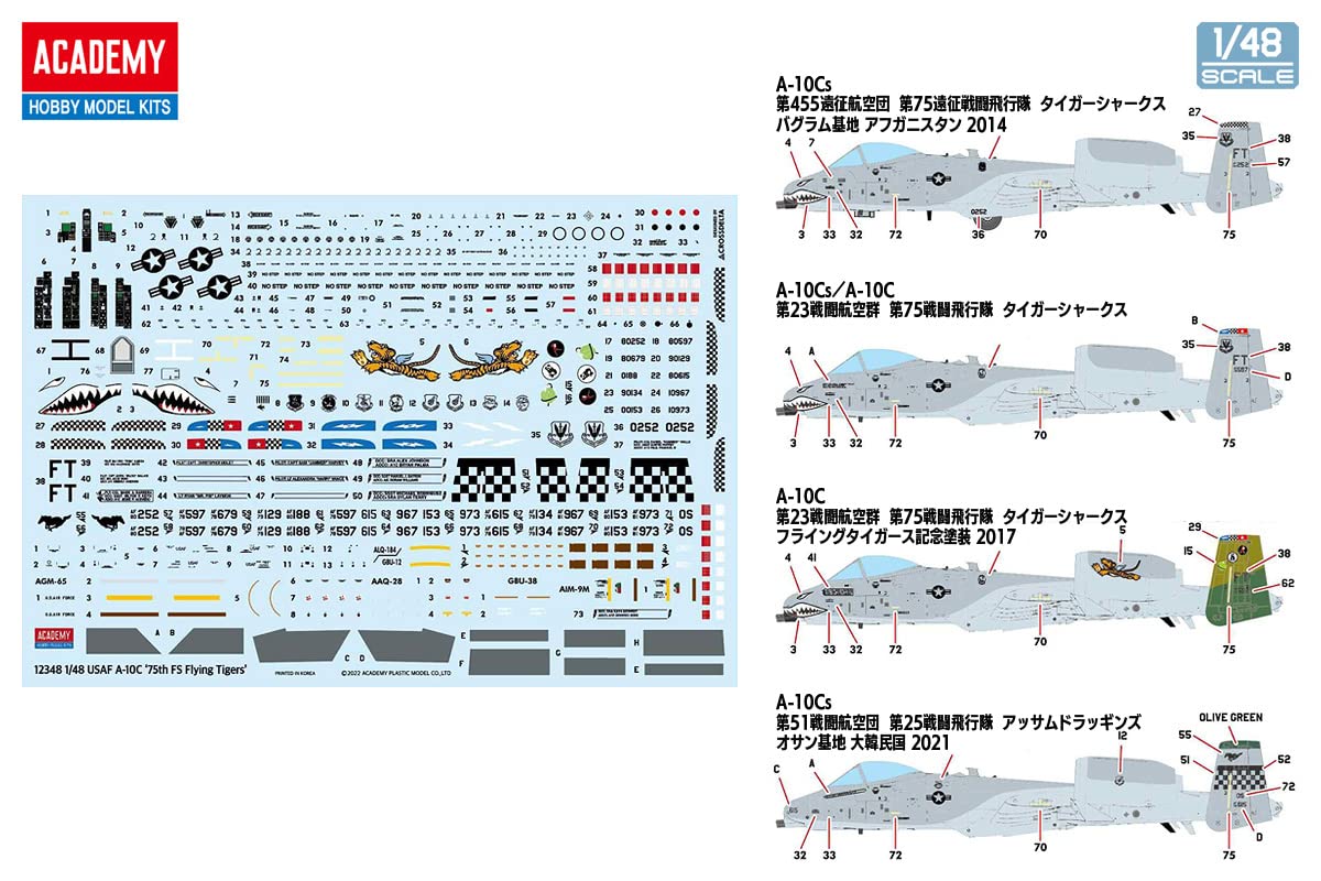 Academy Kit 1/48 US Air Force A-10C Thunderbolt II 75th FS "Flying Tigers"