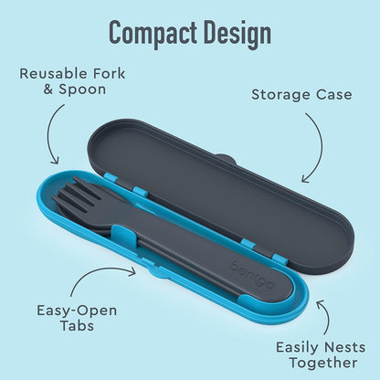 Bentgo Conjunto de utensílios infantis de plástico Cinza