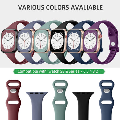 Lerobo 6 Pulseiras Slim Silicone p/ Apple Watch 38mm-49mm (Cores Variadas)