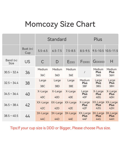 Momcozy Sutiã de Extração e Amamentação Plus Size Preto 3XG Conforto e Suporte