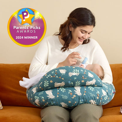 Momcozy Plus Size Almofada de Amamentação com Cobertura Removível, Rabbit Fairy Tales