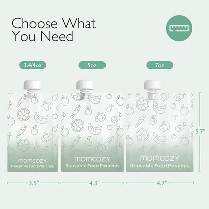 Momcozy Pouches Reutilizáveis para Papinha 10 Unid. 5oz - BPA Free