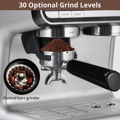 Takywep Máquina de Espresso 20 Bar com Moedor e Vaporizador 2,8L Prata