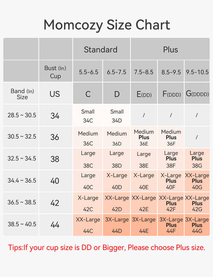 Momcozy Sutiã de Amamentação Respirável, Sem Aro, Ajustável Rosa, Grande