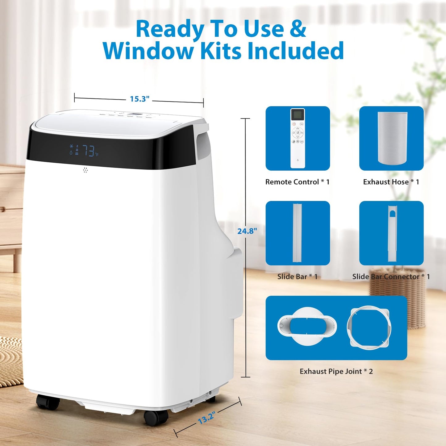 Takywep Ar Condicionado Portátil 10000 BTU Branco 3 em 1