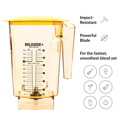 Jarra Blendtec WildSide+ 2,6L para Liquidificadores Comerciais (Amarelo)