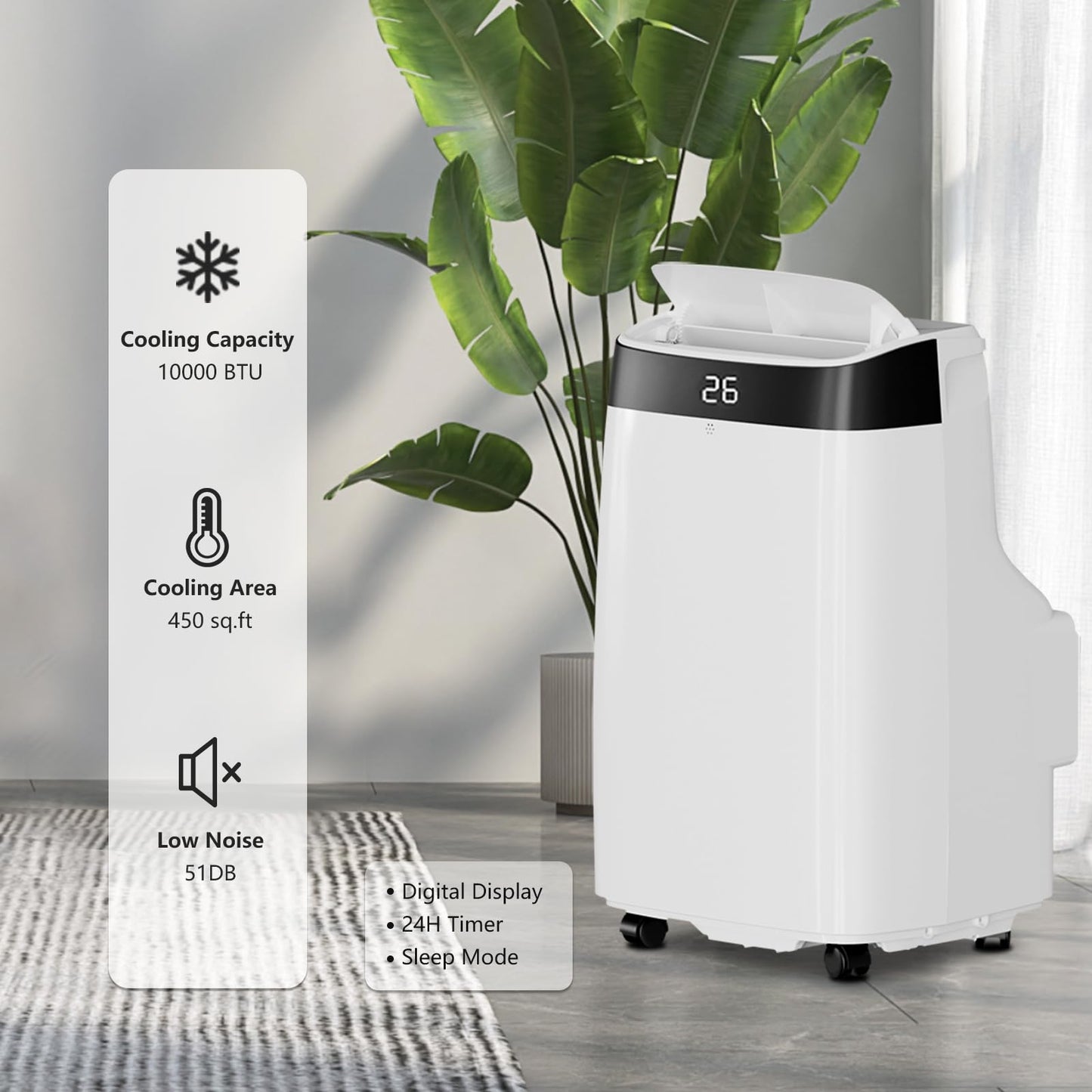 Takywep Ar-Condicionado Portátil 10.000 BTU 3 em 1 com Controle Remoto