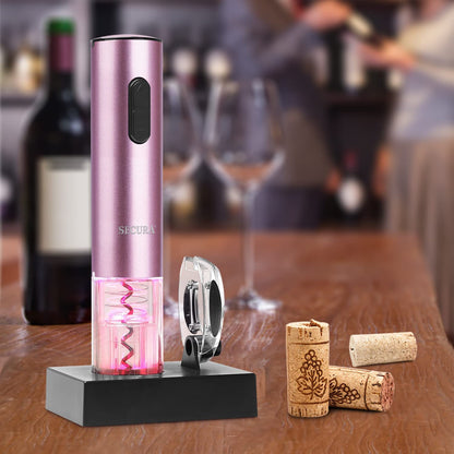 Secura Abridor Elétrico de Vinho Automático com Cortador de Lacre (Rose Gold)