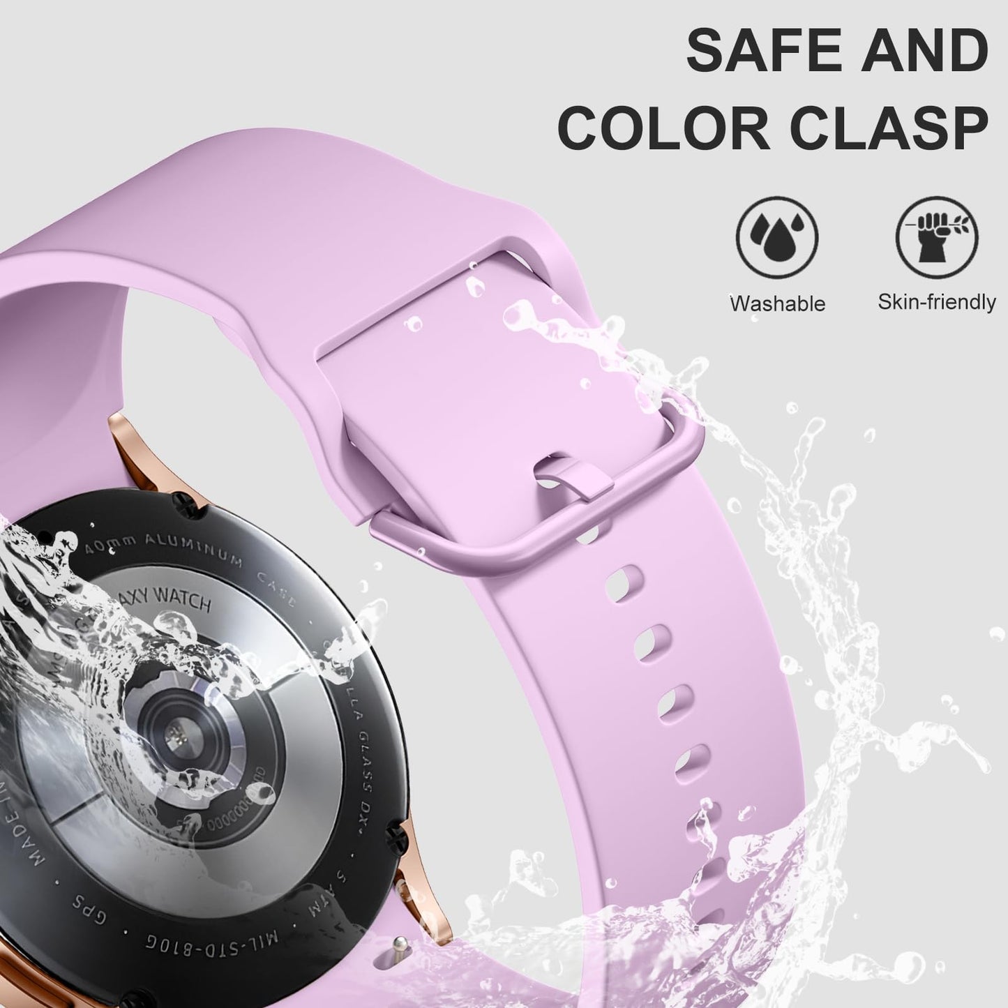 Lerobo 5 Pulseiras Silicone Galaxy Watch (Rosa/Dourado/Lavanda/Bege/Shine Rosê)