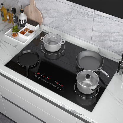 GTKZW Cooktop de Indução 30" 6400W com 4 Queimadores e Tela Touch (Preto)