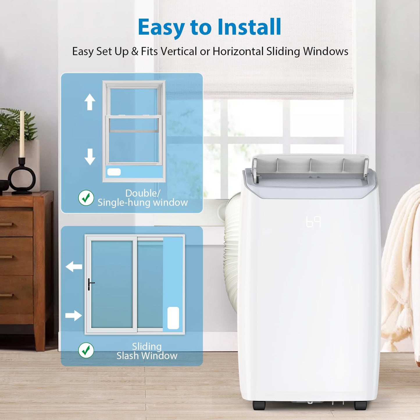 Takywep Ar Condicionado Portátil 14000 BTU Branco  3 em 1