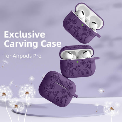 Lerobo Capa Gravada p/ AirPods Pro 1/2 Geração com Mosquetão (Roxo)