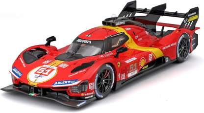 Bburago 1:24 Ferrari 499P LMH (2023) Modelo Die-Cast Detalhado