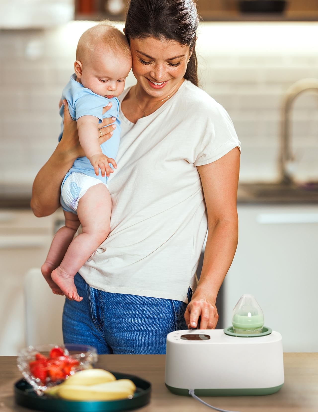 Momcozy aquecedor de mamadeira com Função Shake 4 Temperaturas